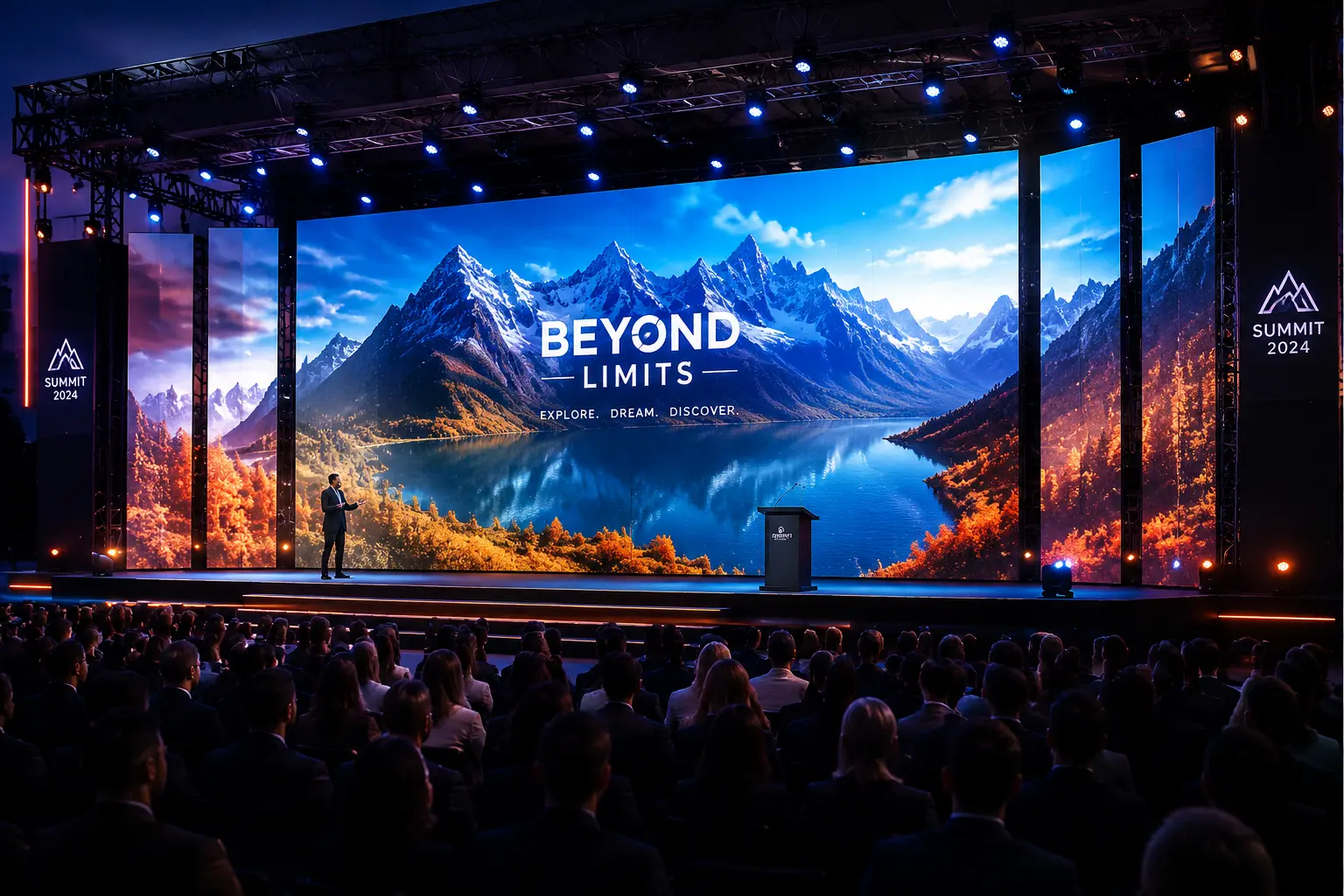 large LED Video Wall in a event