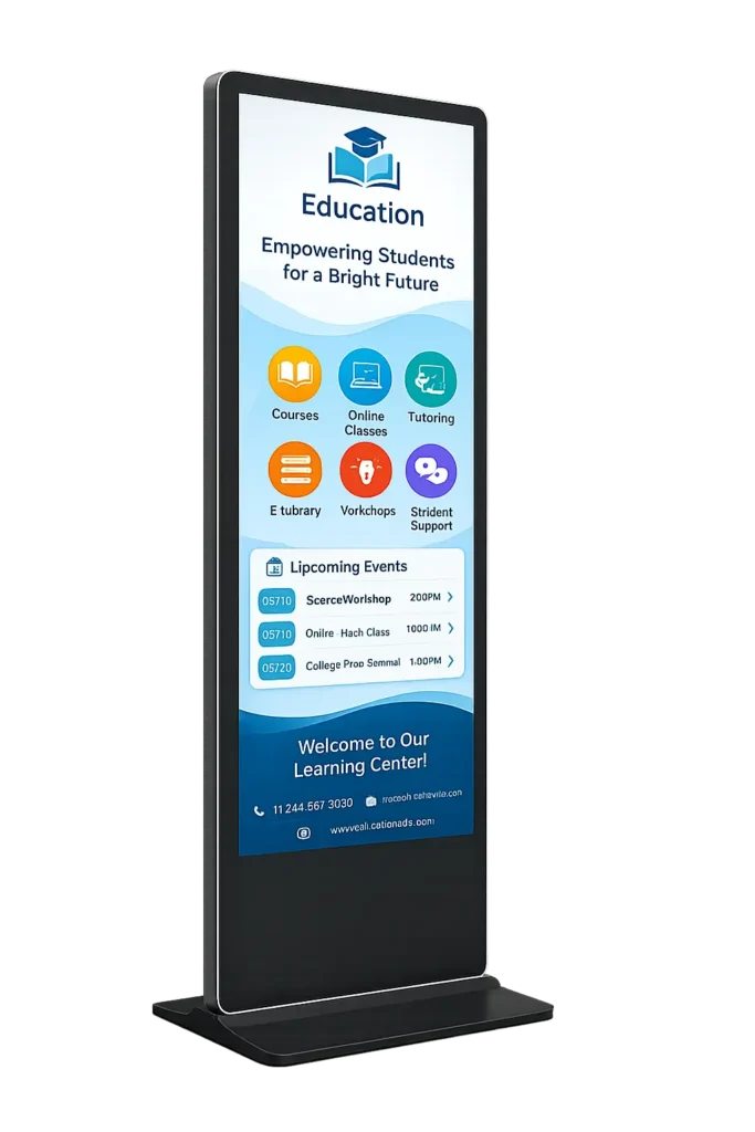 Eduactional digital signage kiosk