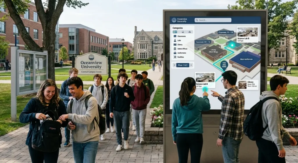 WAYFINDING DIGITAL SIGNAGE DISPLAY FOR CAMPUS
