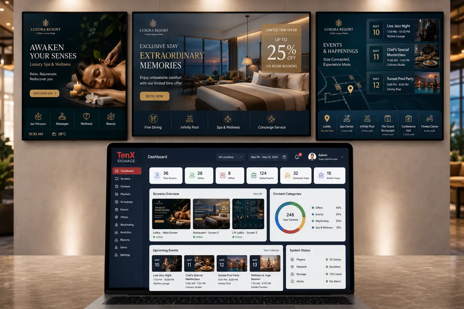 digital signage mangement system for resturants